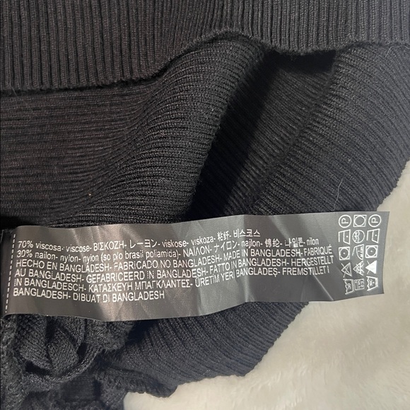 Zara Knitwear Collection Black Ribbed Midi Dress w/ Braided Side Detail NWT - Picture 8 of 9